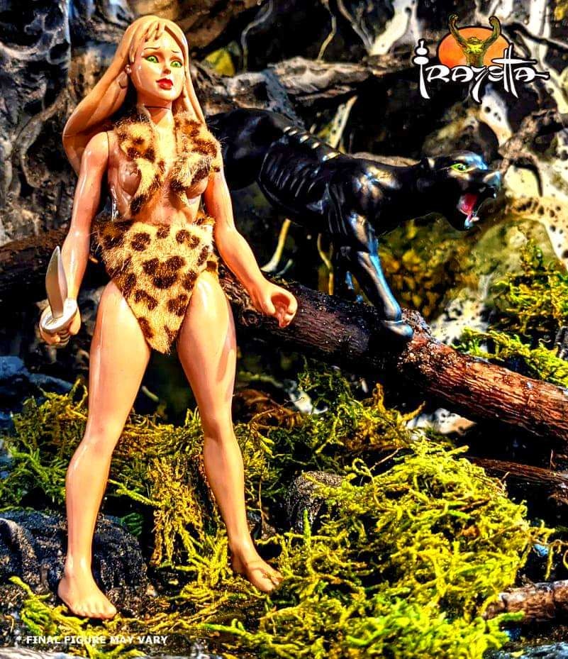 Zoloworld Frazetta Cat Girl W/ Jungle Cat  5.5" Action Figure MIB