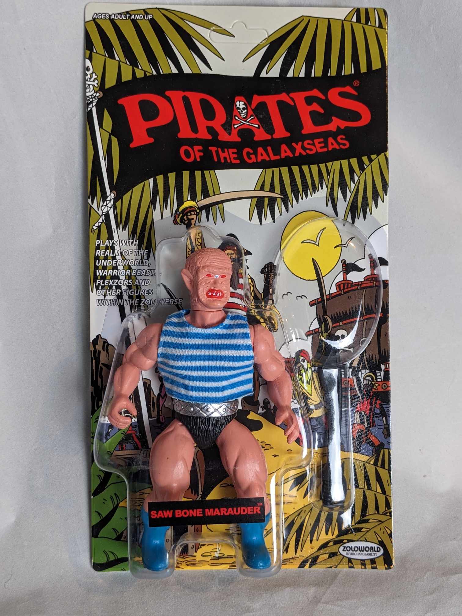 ZOLOWORLD PIRATES OF THE GALAXSEAS SAW BONE MARAUDER MOC Action Figure VAULT RARE