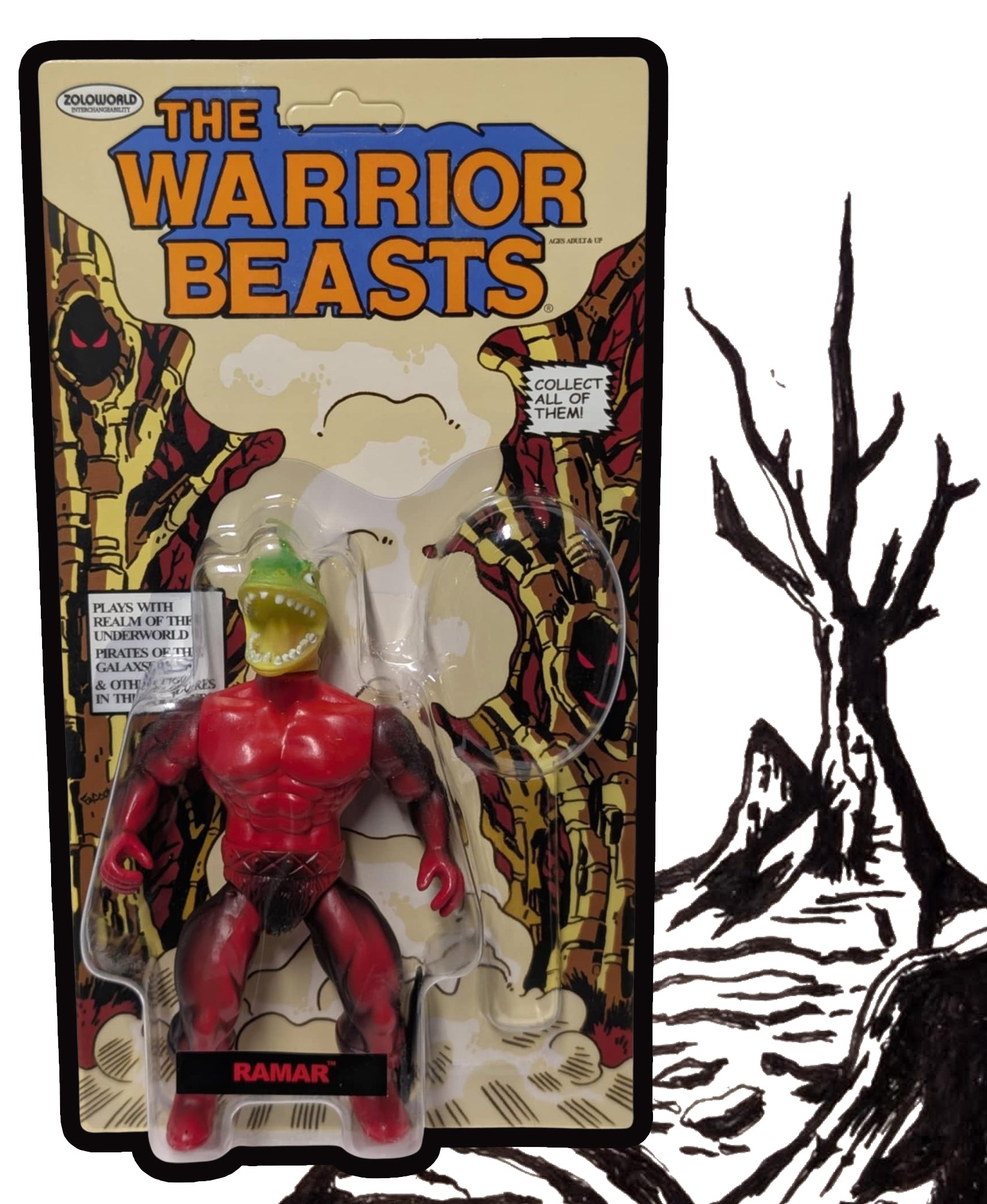 Zoloworld's The Warrior Beasts - Ramar - Red Body with Yellow and Green Head MOC