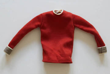 Red Space Shirt with grey / white cuffs