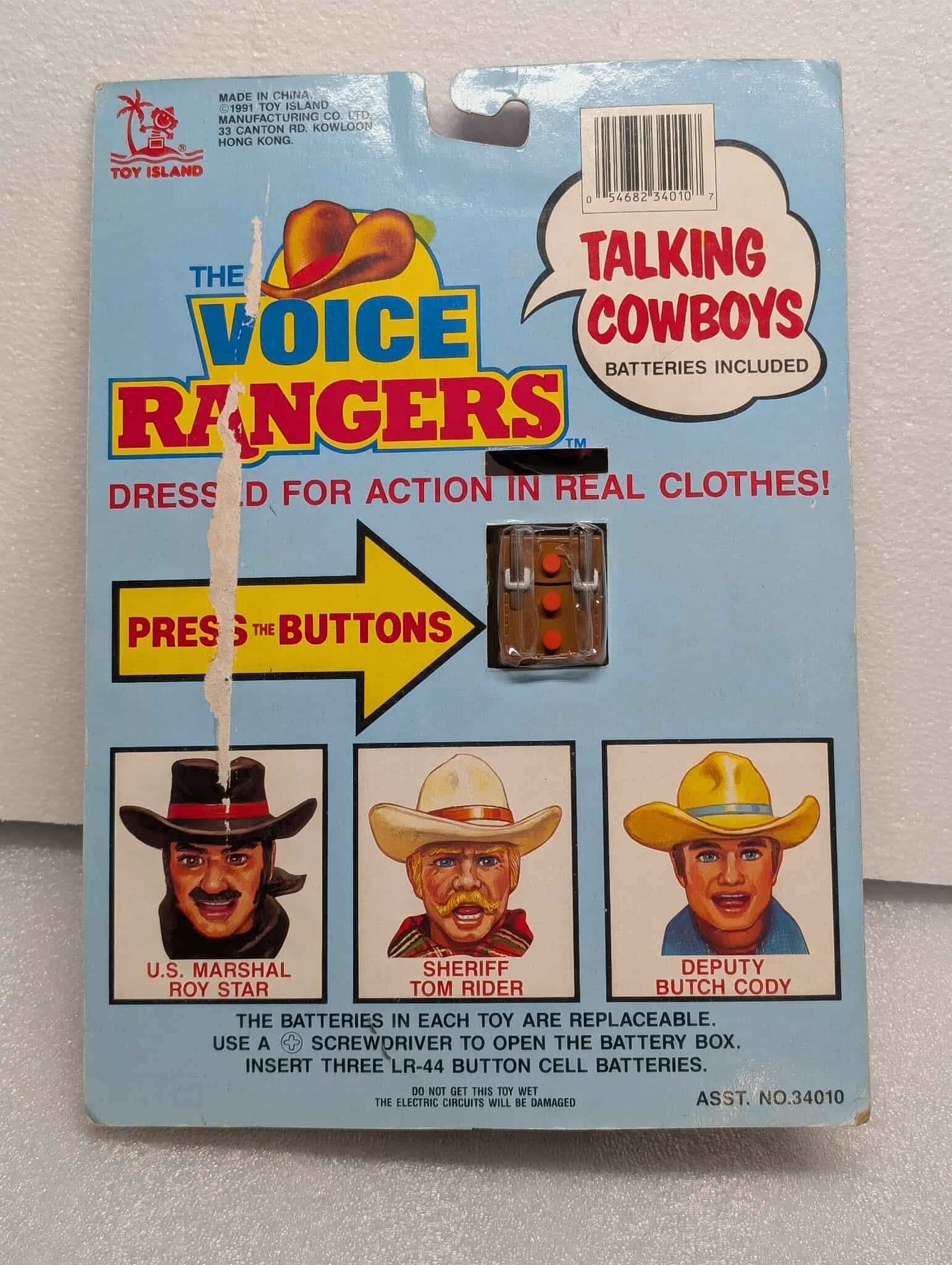 TOY ISLAND Talking Cowboys Marshall Roy Star carded (please read)