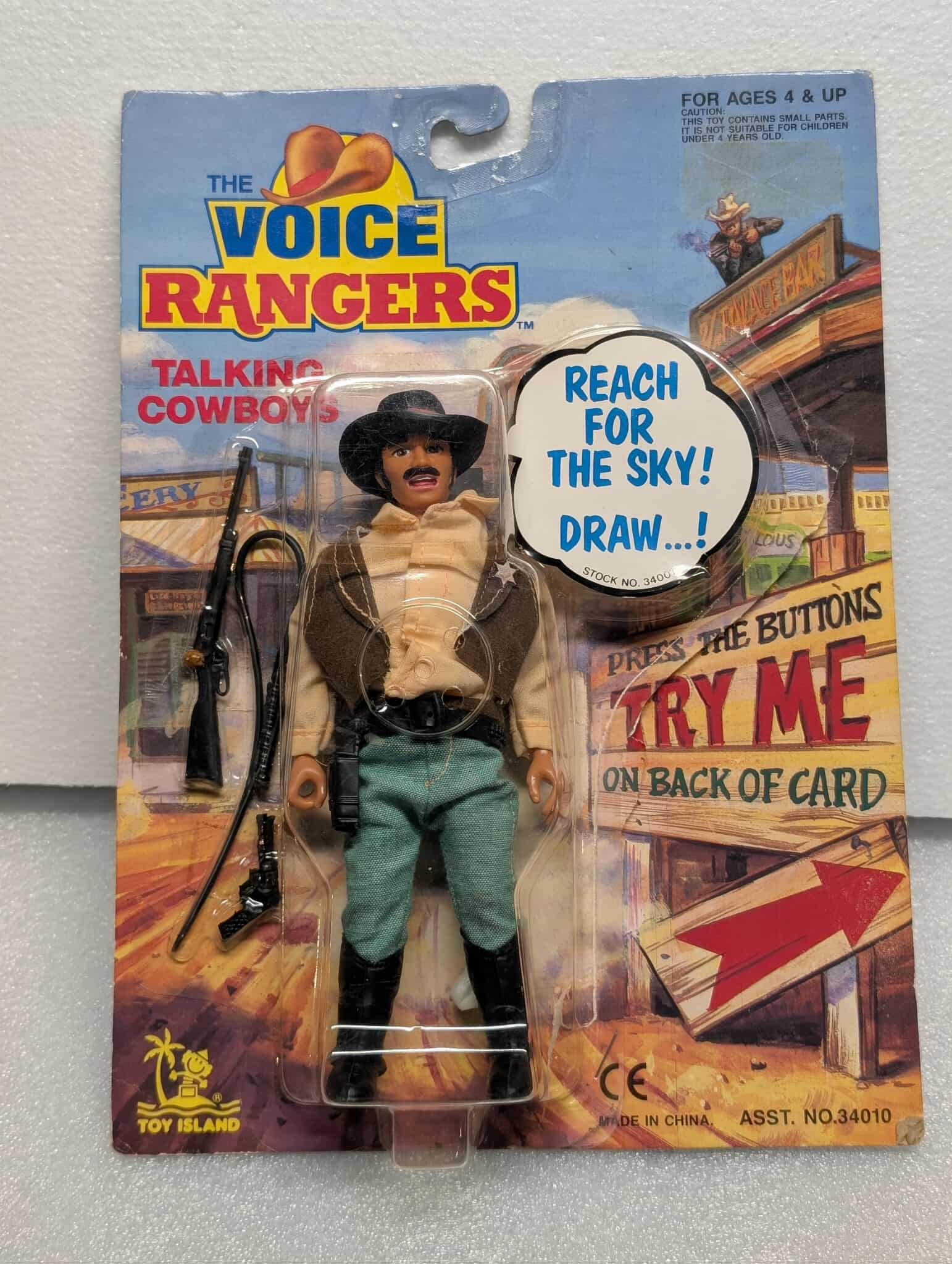 TOY ISLAND Talking Cowboys Marshall Roy Star carded (please read)