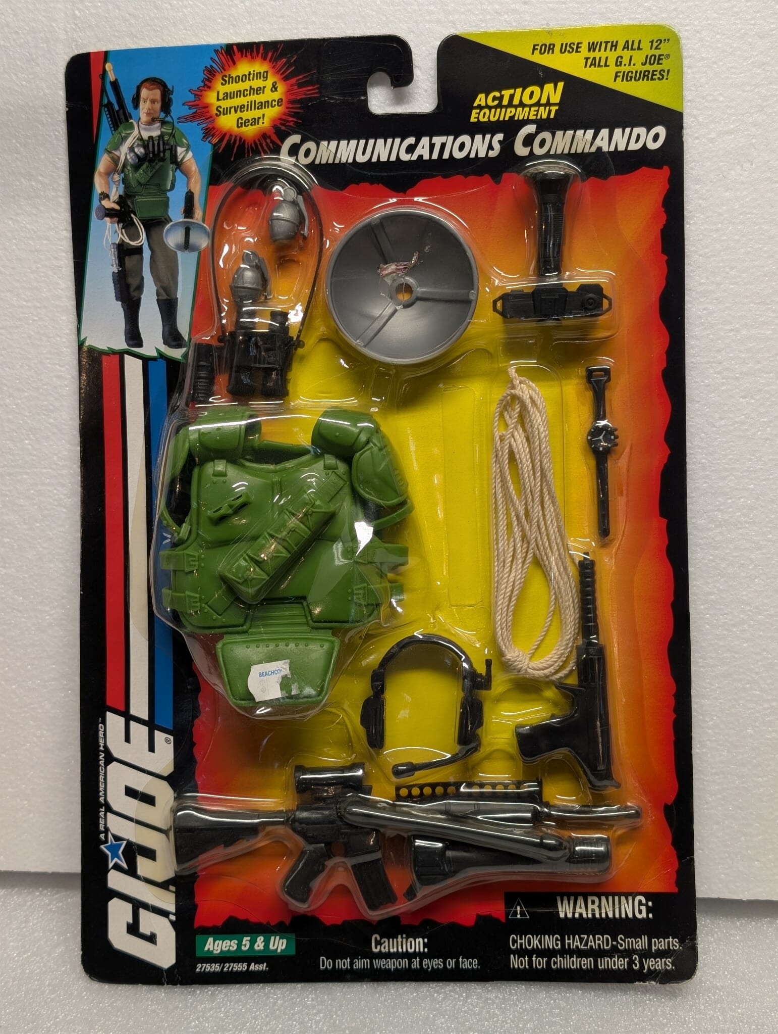 1990s 12" 1:6th scale G.I. Joe Outfit ACTION EQUIPMENT COMMUNICATIONS COMMANDO Mission Gear MOC VINTAGE