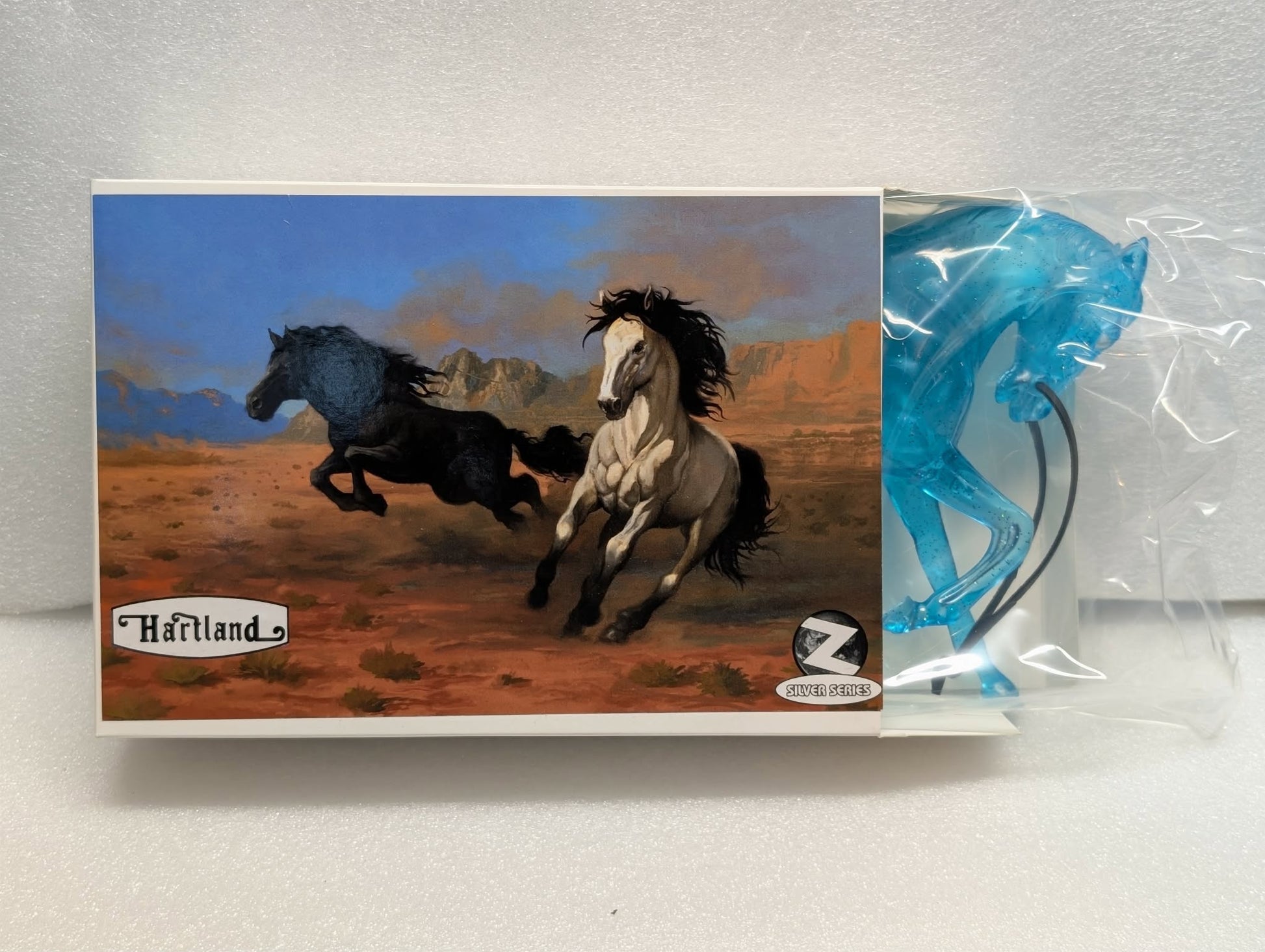 ZOLOWORLD Silver Series HARTLAND Blue Translucent Mystical Horse MIB