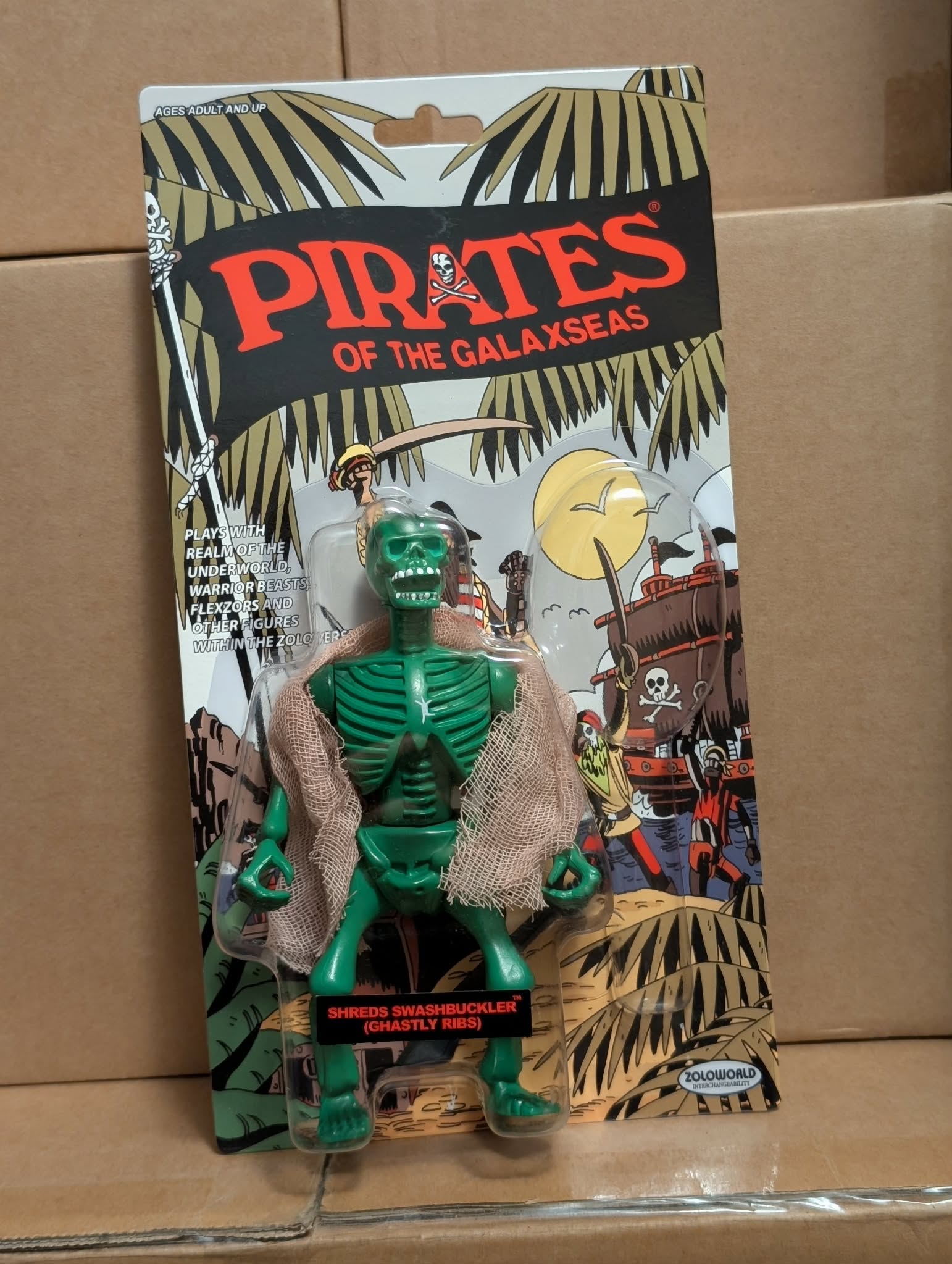 ZOLOWORLD PIRATES OF THE GALAXSEAS SHREDS GHASTLY RIBS MOC Action Figure VAULT RARE