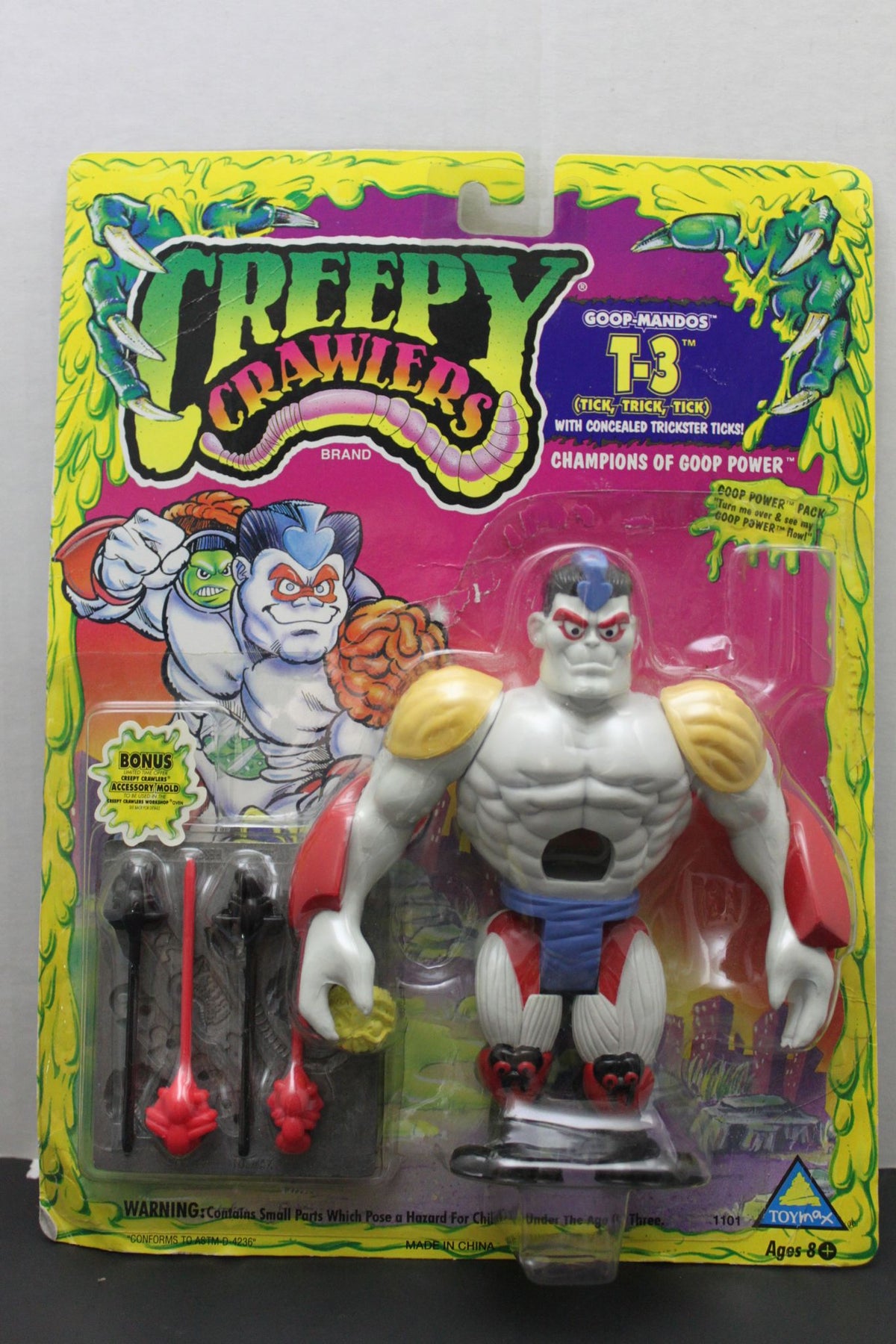 Toymax Films ToyMax Creepy Crawlers T-3 MOC Crime Grimes W Zoloworld Protective cas ...
