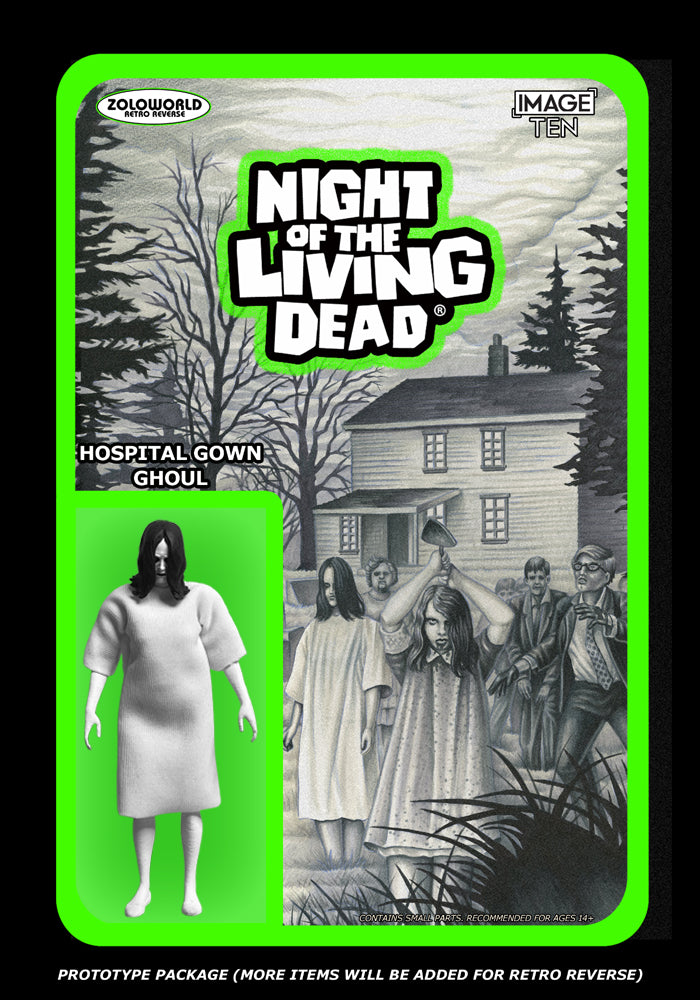 Pre-Order Night of the Living Dead Zoloworld Retro Reverse Hospital Gown Ghoul 3.75" Action Figure