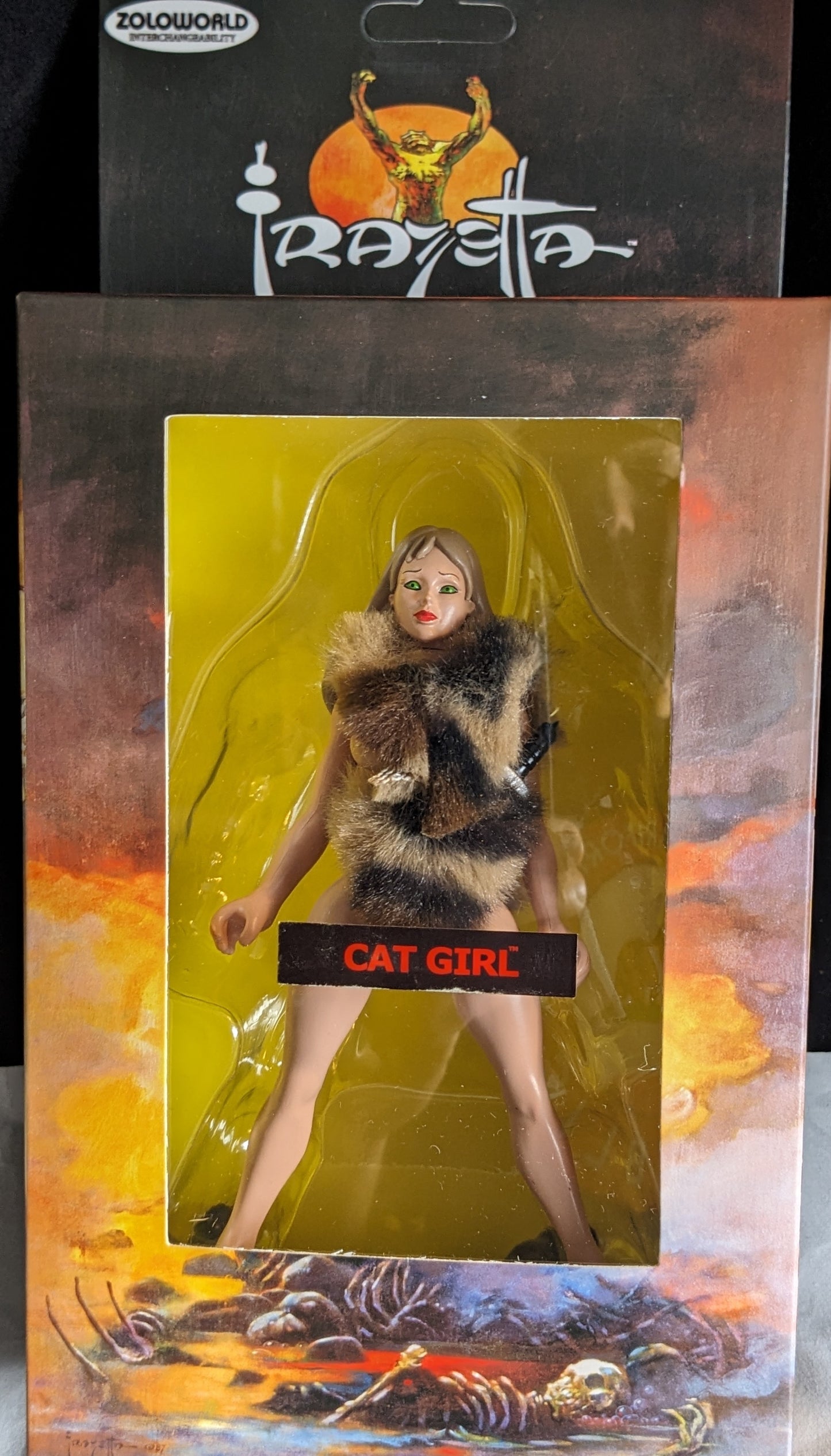 Zoloworld Frazetta Cat Girl W/ Jungle Cat  5.5" Action Figure MIB