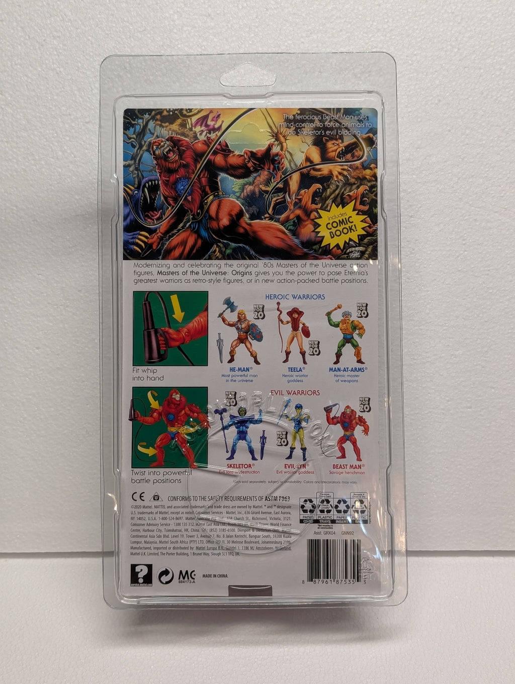 Masters Of The Universe Origins BEAST MAN WAVE 1 MOC with Zoloworld Action Figure Protective Case