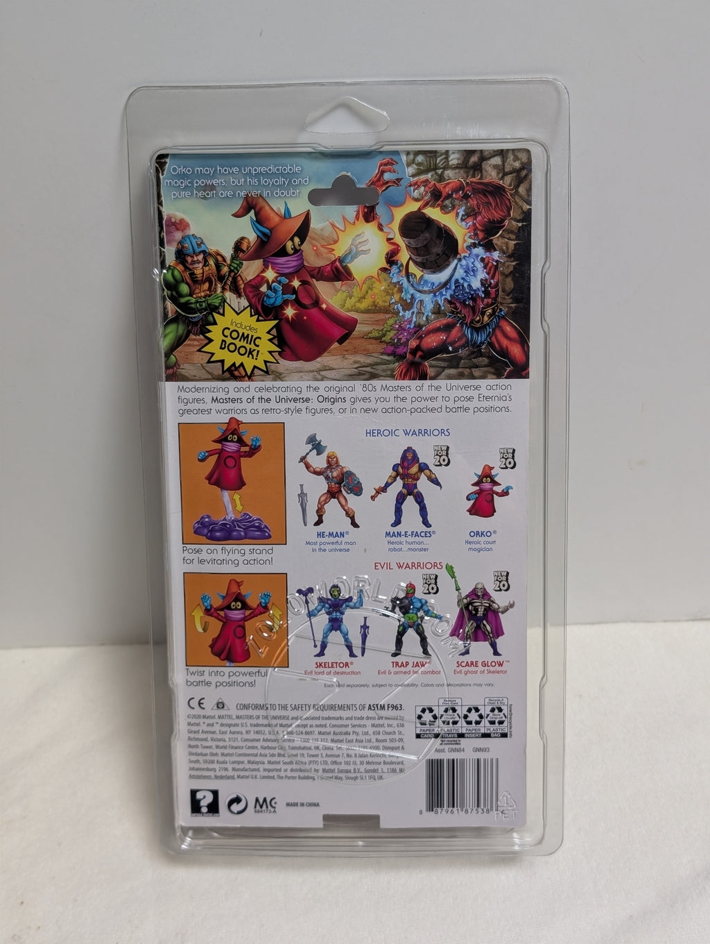 2020 Masters Of The Universe Origins ORKO FIRST VERSION MOC with Zoloworld Action Figure Protective Case
