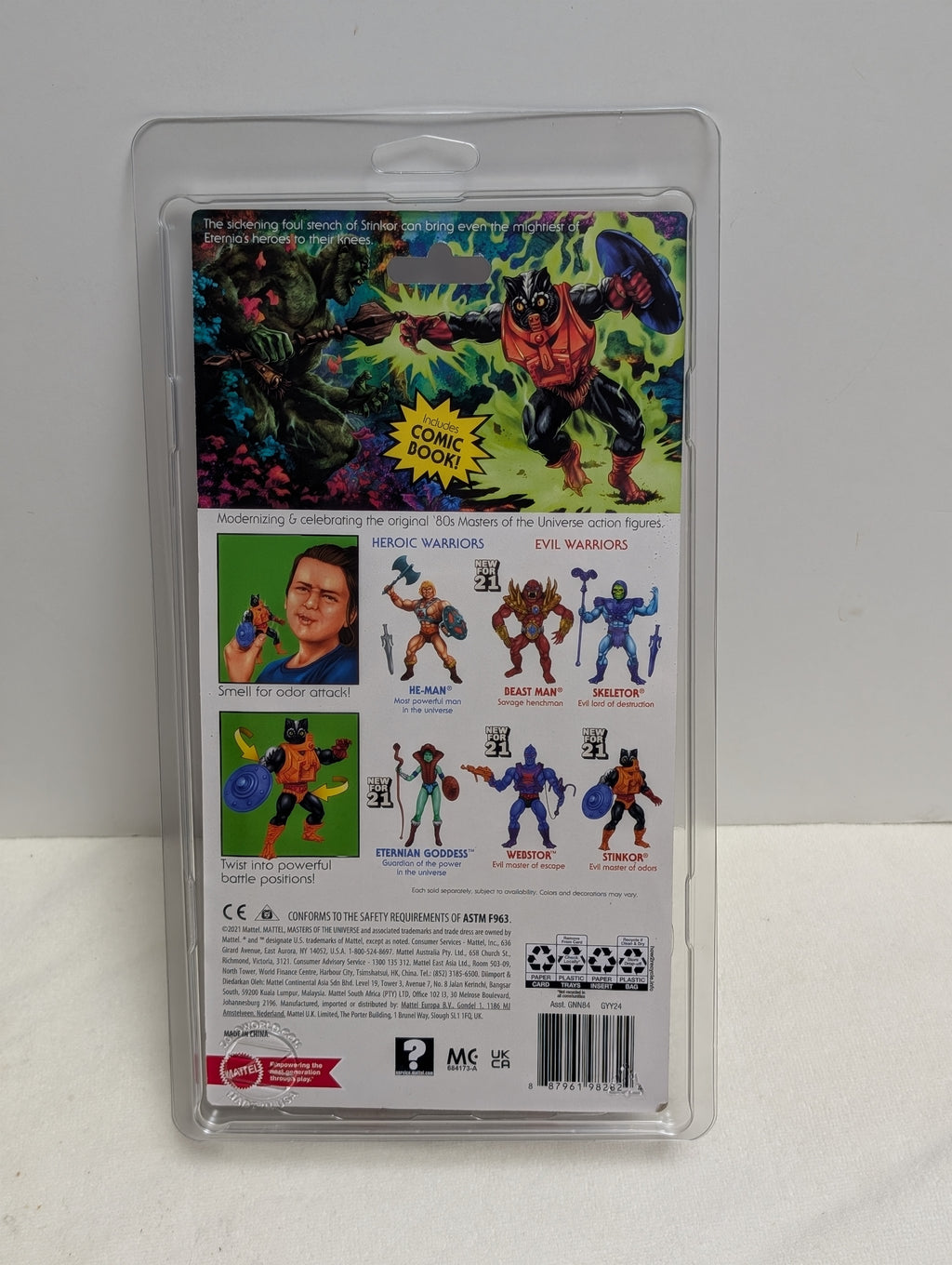 2021 Masters Of The Universe Origins STINKOR FIRST VERSION MOC with Zoloworld Action Figure Protective Case