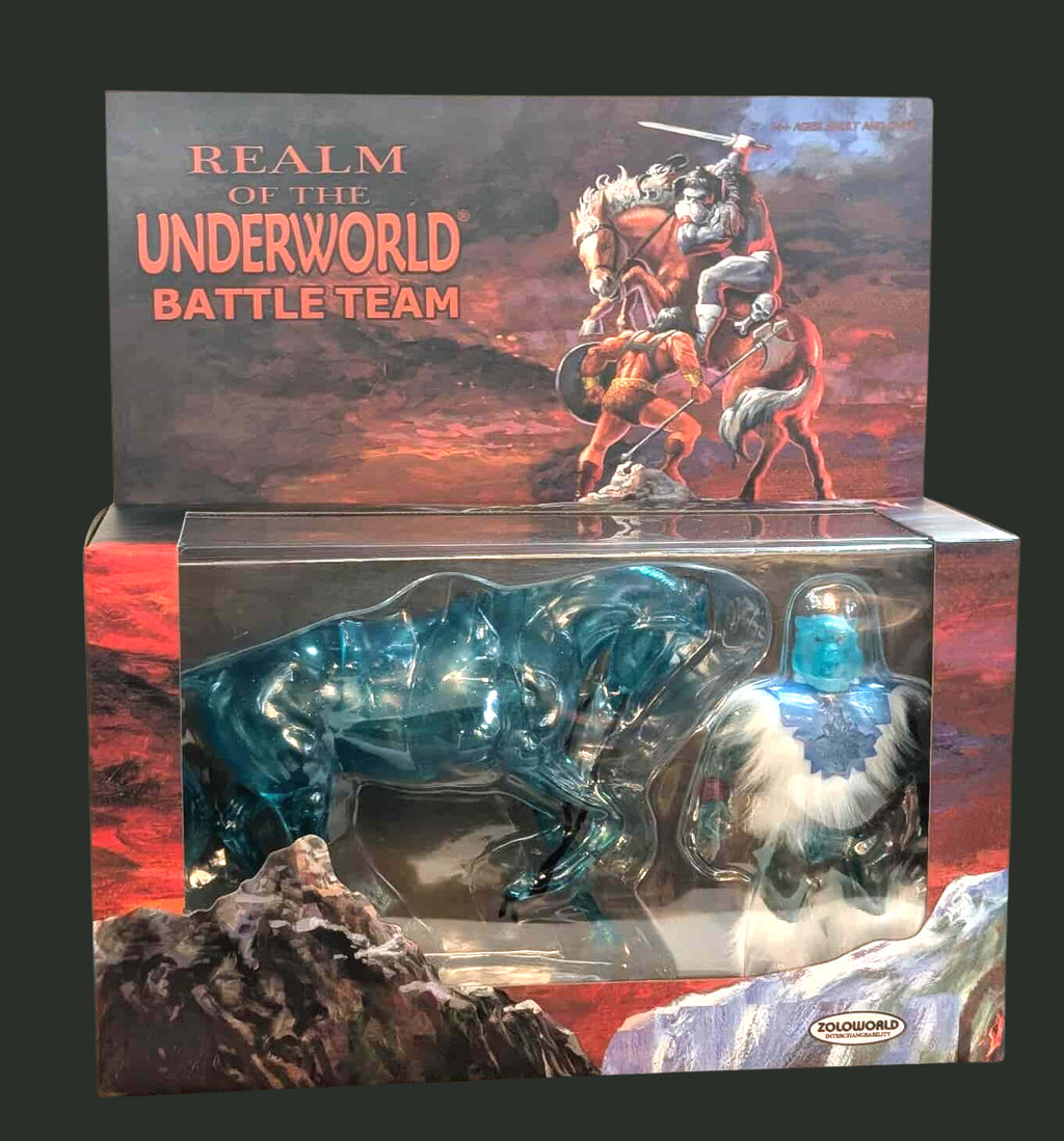 ZOLOWORLD BATTLE TEAMS ROTU SNOW WOLF & FROST Horse MIB GIFT SET Zoloverse Premier