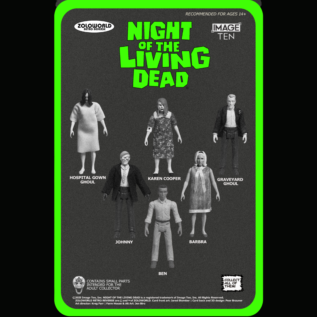 Wholesale | PRE-ORDER - Zoloworld's Retro Reverse NIGHT OF THE LIVING DEAD 3.75" Action Figures
