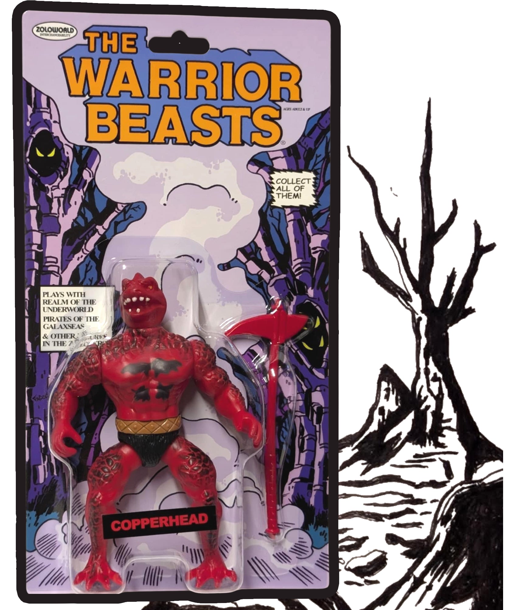Zoloworld The Warrior Beasts Copperhead MOC Action Figure VAULT
