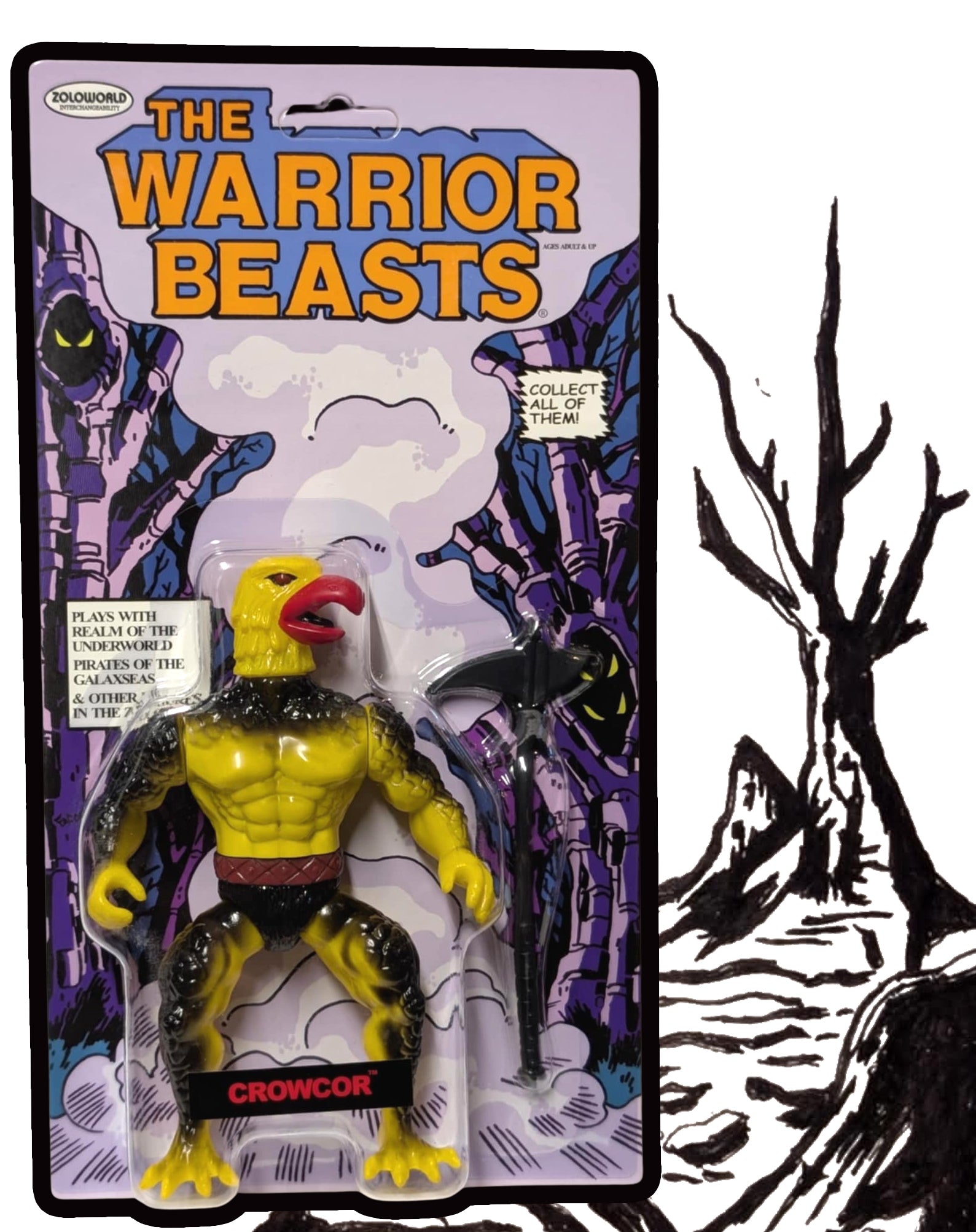 Zoloworld The Warrior Beasts CROWCOR MOC Action Figure NYCC VAULT