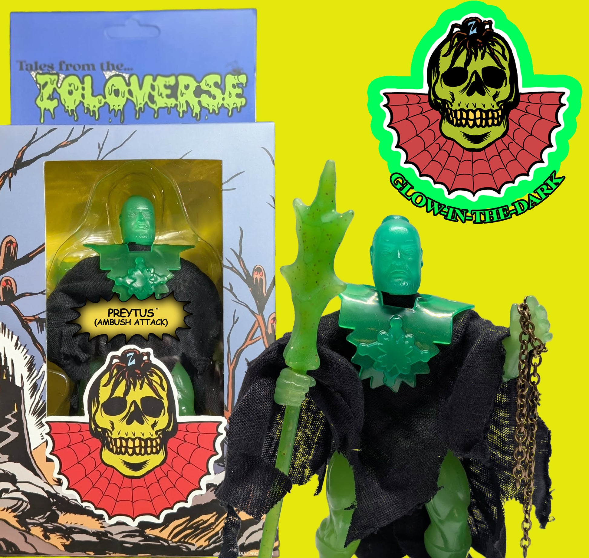 TALES FROM THE ZOLOVERSE PREYTUS (AMBUSH ATTACK) WEB X MIB RETRO  ACTION FIGURE