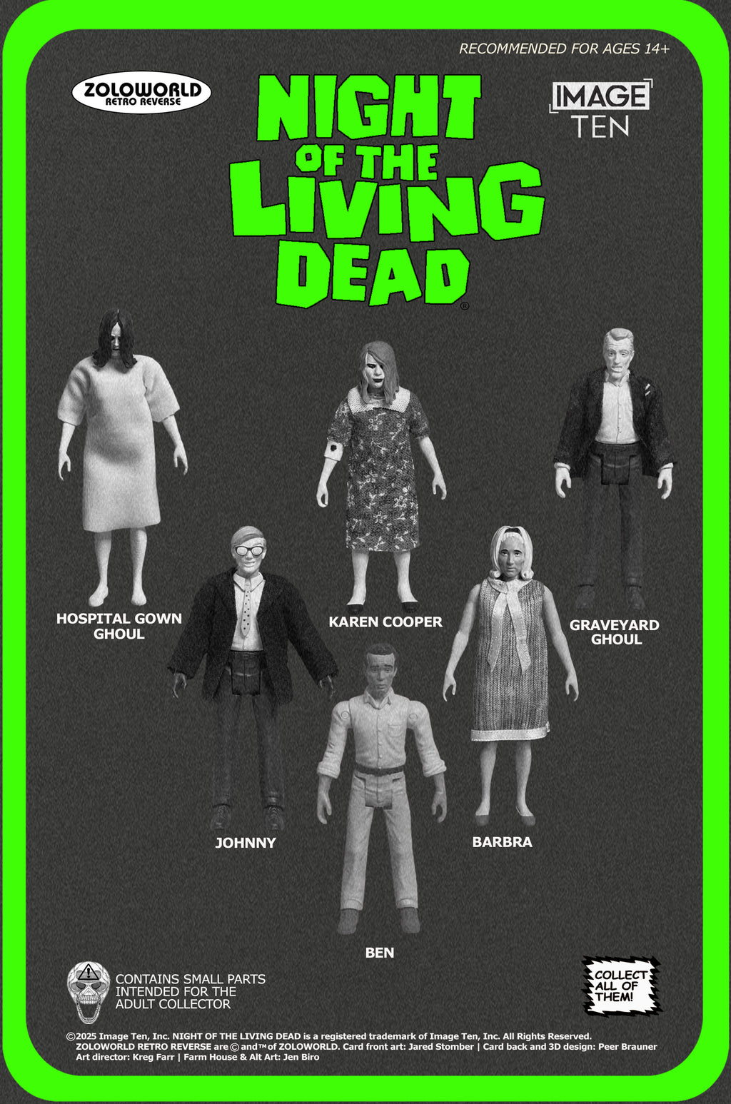 Pre-Order Night of the Living Dead Zoloworld Retro Reverse FULL SET 3.75" Action Figure