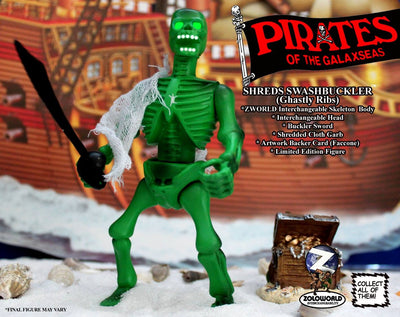 ZOLOWORLD PIRATES OF THE GALAXSEAS SHREDS GHASTLY RIBS MOC Action Figure VAULT RARE