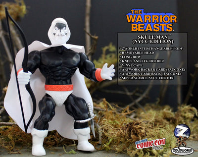 VAULT SUPER RARE Return WARRIOR BEASTS W2 SKULL MAN (NYCC) WHITE CAPE