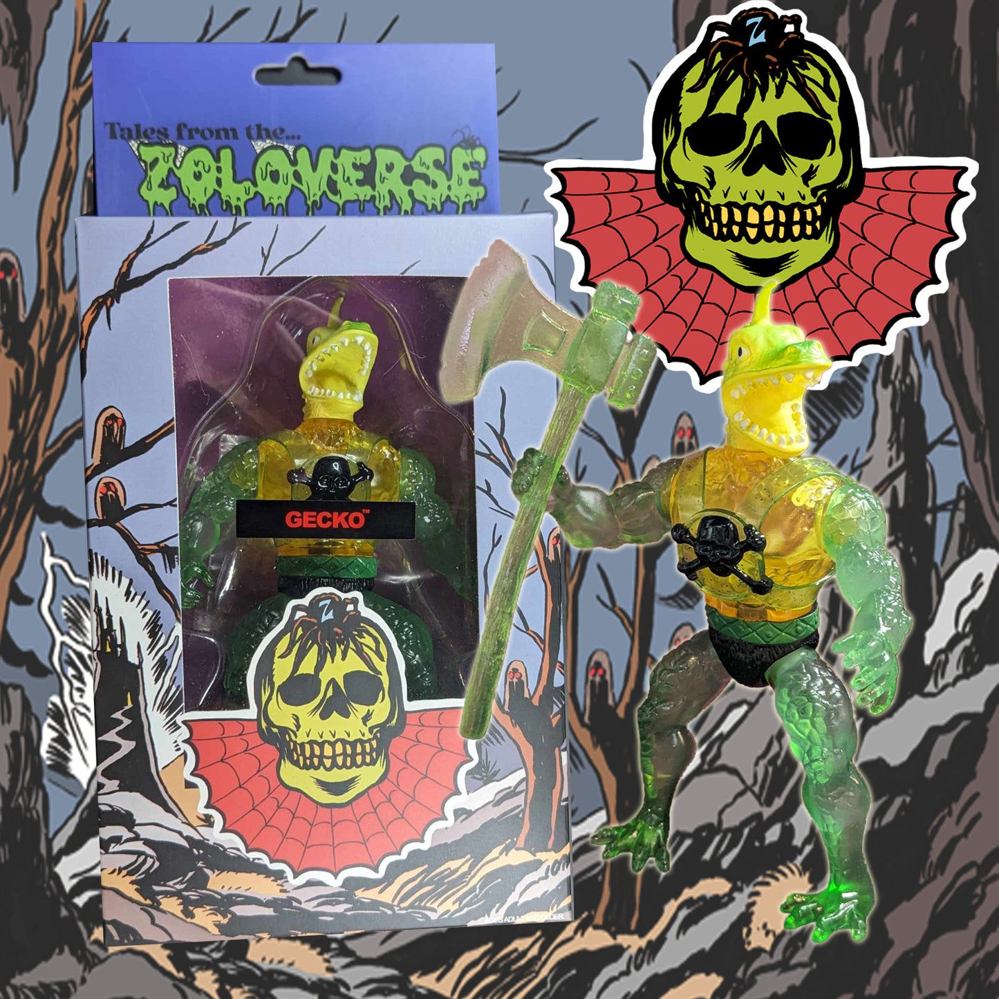 Tales From The Zoloverse WAVE 2.5 GECKO MIB Action Figure WARRIOR BEASTS