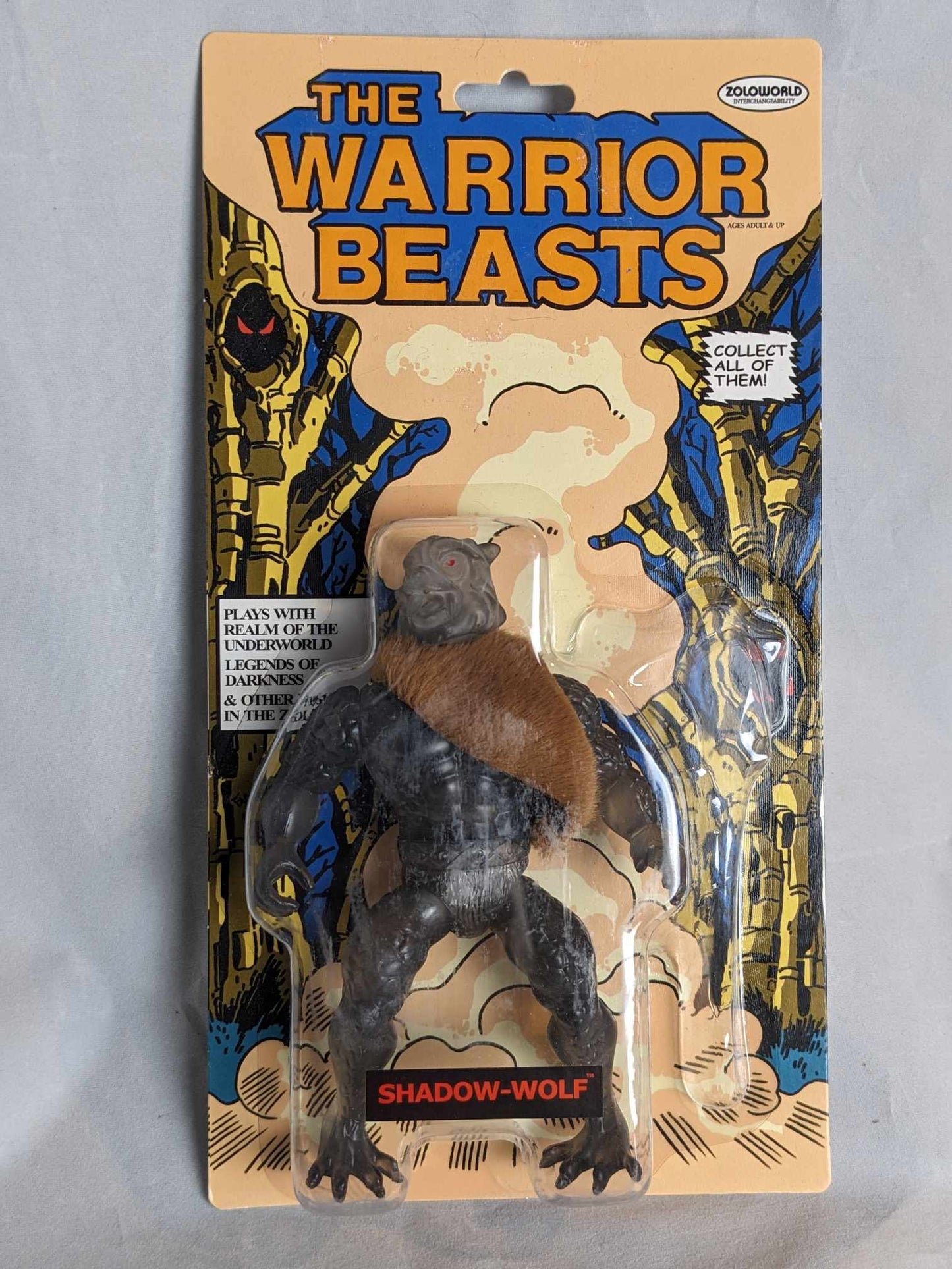 Zoloworld The Warrior Beasts SHADOW WOLF PACKAGE SAMPLE MOC Action Figure VAULT LOW PRODUCTION