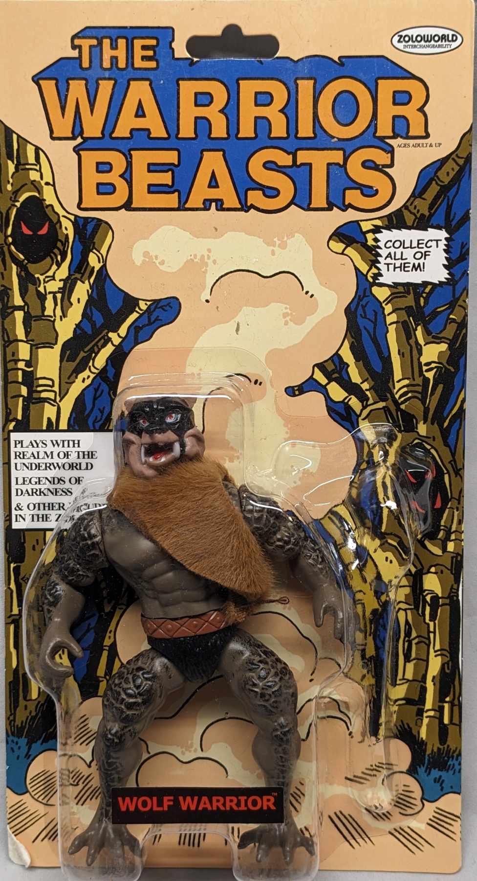 Zoloworld The Warrior Beasts WOLF WARRIOR PACKAGE SAMPLE MOC Action Figure VAULT LOW PRODUCTION